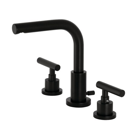Kingston Brass FSC8950CML Manhattan Widespread Bathroom Faucet W/ Brass Pop-Up, Black FSC8950CML